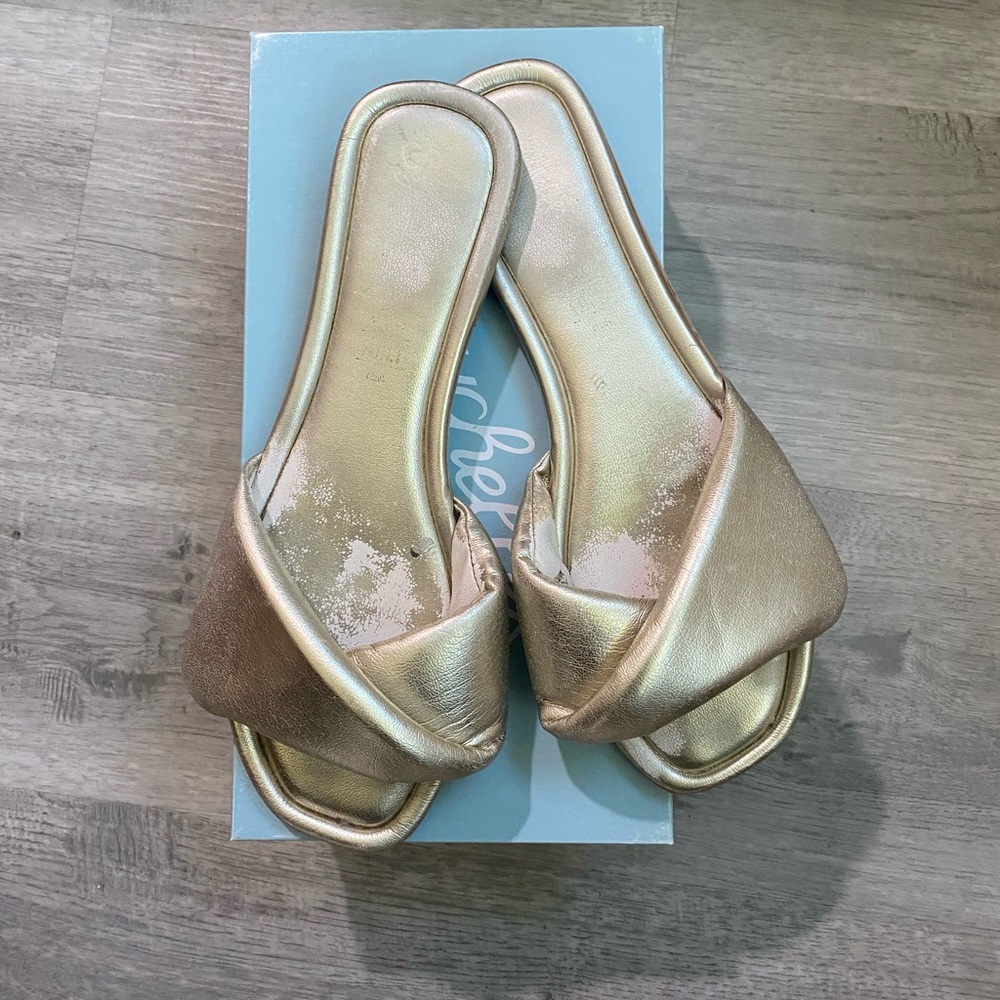 Seychelles Breath of fresh air platinum/ metallic sandal size 9.5